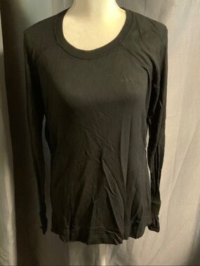 Athleta Women's Black Long Sleeve Crewneck Top